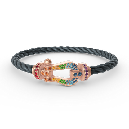 [Lira Jewelry]FORCE LARGE HORSESHOE  COLORED DIAMOND BRACELET ROSE GOLD