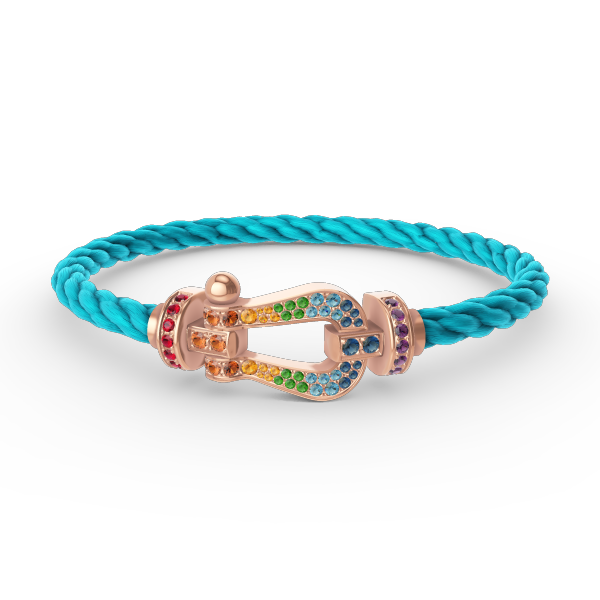 [Lira Jewelry]FORCE LARGE HORSESHOE  COLORED DIAMOND BRACELET ROSE GOLD
