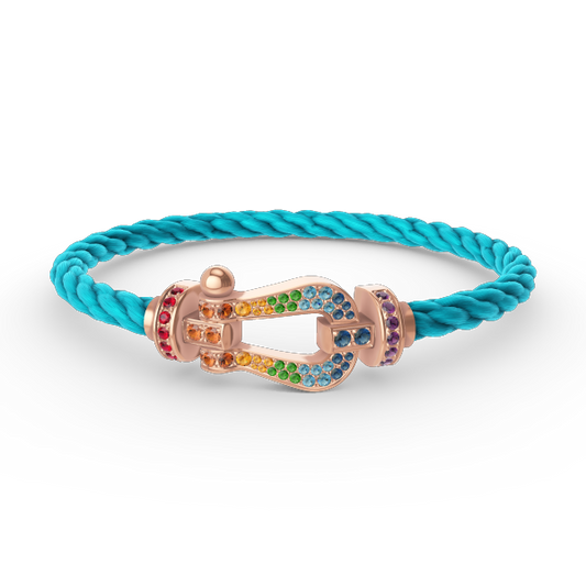 [Lira Jewelry]FORCE LARGE HORSESHOE  COLORED DIAMOND BRACELET ROSE GOLD