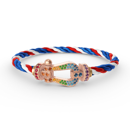 [Lira Jewelry]FORCE LARGE HORSESHOE  COLORED DIAMOND BRACELET ROSE GOLD