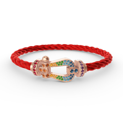 [Lira Jewelry]FORCE LARGE HORSESHOE  COLORED DIAMOND BRACELET ROSE GOLD