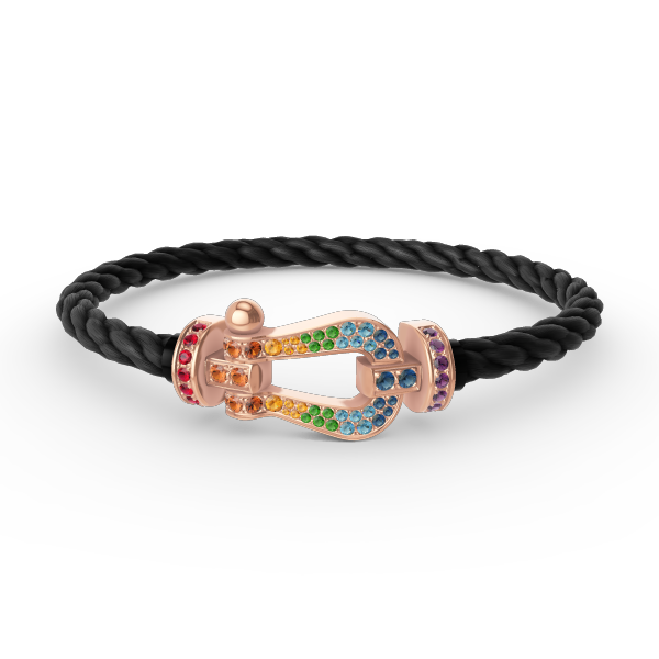 [Lira Jewelry]FORCE LARGE HORSESHOE  COLORED DIAMOND BRACELET ROSE GOLD