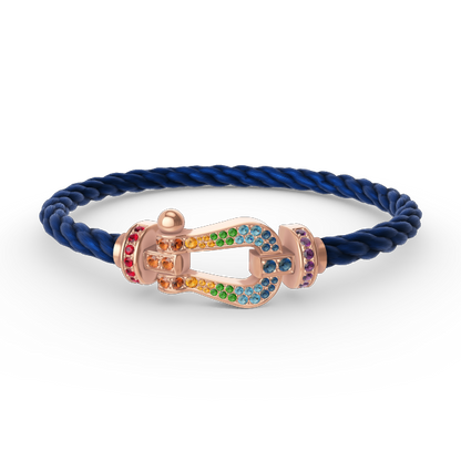 [Lira Jewelry]FORCE LARGE HORSESHOE  COLORED DIAMOND BRACELET ROSE GOLD
