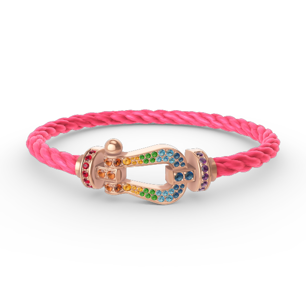 [Lira Jewelry]FORCE LARGE HORSESHOE  COLORED DIAMOND BRACELET ROSE GOLD