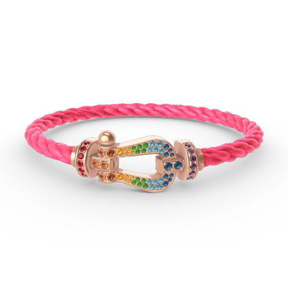 [Lira Jewelry]FORCE LARGE HORSESHOE  COLORED DIAMOND BRACELET ROSE GOLD