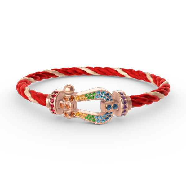 [Lira Jewelry]FORCE LARGE HORSESHOE  COLORED DIAMOND BRACELET ROSE GOLD