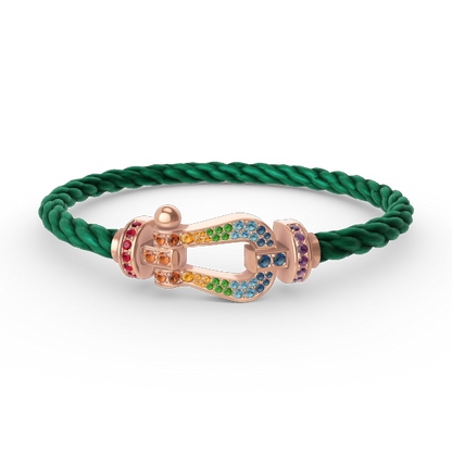 [Lira Jewelry]FORCE LARGE HORSESHOE  COLORED DIAMOND BRACELET ROSE GOLD