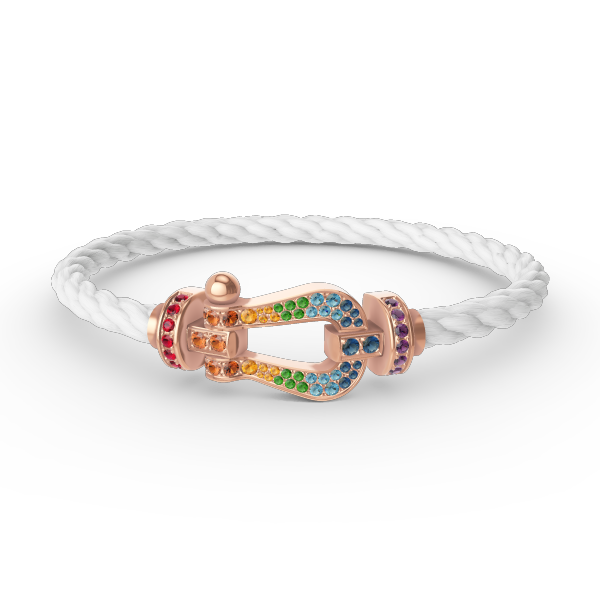 [Lira Jewelry]FORCE LARGE HORSESHOE  COLORED DIAMOND BRACELET ROSE GOLD