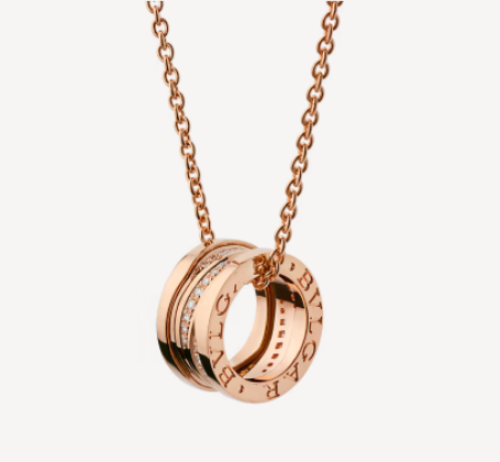 [Lira Jewelry]ZERO 1 PINK GOLD DIAMOND NECKLACE