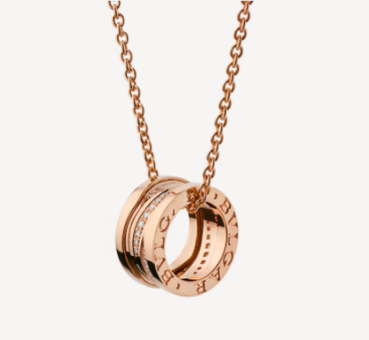 [Lira Jewelry]ZERO 1 PINK GOLD DIAMOND NECKLACE