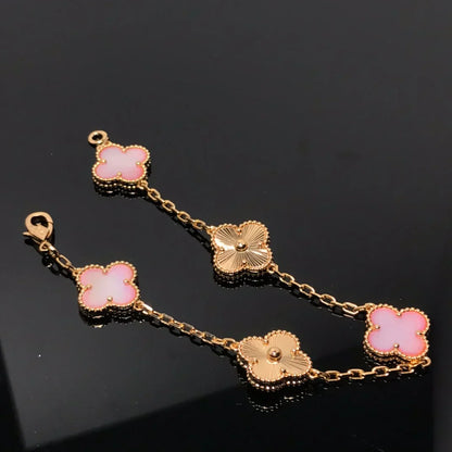[Lira Jewelry] CLOVER 5 MOTIFS  PINK MOP BRACELET COLLECTION