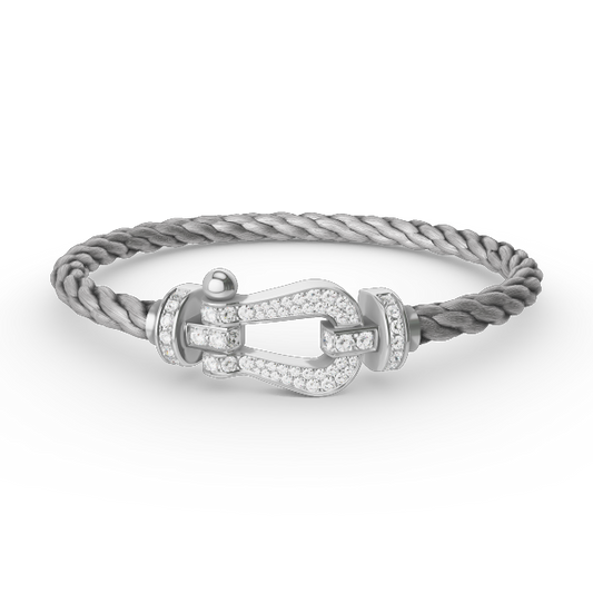 [Lira Jewelry]FORCE LARGE HORSESHOE FULL DIAMOND BRACELET SILVER